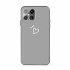 For iPhone 12 Pro Max Three Dots Love-heart Pattern Frosted TPU Protective Case (Grey) - 1