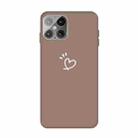 For iPhone 12 Pro Max Three Dots Love-heart Pattern Frosted TPU Protective Case (Khaki) - 1