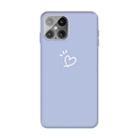 For iPhone 12 / 12 Pro Three Dots Love-heart Pattern Frosted TPU Protective Case(Light Purple) - 1
