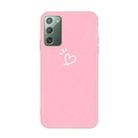 For Samsung Galaxy Note20 Three Dots Love-heart Pattern Frosted TPU Protective Case(Pink) - 1