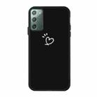 For Samsung Galaxy Note20 Three Dots Love-heart Pattern Frosted TPU Protective Case(Black) - 1