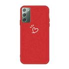 For Samsung Galaxy Note20 Three Dots Love-heart Pattern Frosted TPU Protective Case(Red) - 1