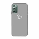 For Samsung Galaxy Note20 Three Dots Love-heart Pattern Frosted TPU Protective Case(Grey) - 1