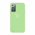 For Samsung Galaxy Note20 Three Dots Love-heart Pattern Frosted TPU Protective Case(Green) - 1