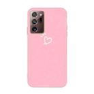 For Samsung Galaxy Note20 Ultra Three Dots Love-heart Pattern Frosted TPU Protective Case(Pink) - 1