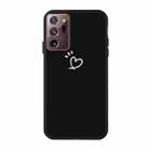 For Samsung Galaxy Note20 Ultra Three Dots Love-heart Pattern Frosted TPU Protective Case(Black) - 1