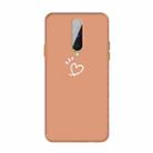 For OnePlus 8 Three Dots Love-heart Pattern Frosted TPU Protective Case(Orange) - 1