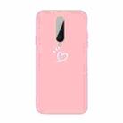 For OnePlus 8 Three Dots Love-heart Pattern Frosted TPU Protective Case(Pink) - 1