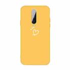 For OnePlus 8 Three Dots Love-heart Pattern Frosted TPU Protective Case(Yellow) - 1