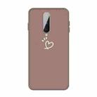 For OnePlus 8 Three Dots Love-heart Pattern Frosted TPU Protective Case(Khaki) - 1