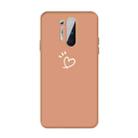 For OnePlus 8 Pro Three Dots Love-heart Pattern Frosted TPU Protective Case(Orange) - 1