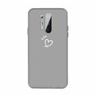 For OnePlus 8 Pro Three Dots Love-heart Pattern Frosted TPU Protective Case(Grey) - 1