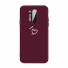 For OnePlus 8 Pro Three Dots Love-heart Pattern Frosted TPU Protective Case(Wine Red) - 1