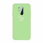 For OnePlus 8 Pro Three Dots Love-heart Pattern Frosted TPU Protective Case(Green) - 1