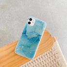 For iPhone 11 Marble Pattern Sequins TPU Protective Case (Blue) - 1