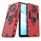 For Xiaomi Mi 10T Lite 5G Shockproof PC + TPU Protective Case with Magnetic Ring Holder(Red) - 1