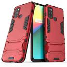 For OPPO Realme 7i PC + TPU Shockproof Protective Case with Invisible Holder(Red) - 1
