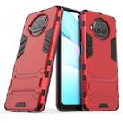 For Xiaomi Mi 10T Lite 5G PC + TPU Shockproof Protective Case with Invisible Holder(Red) - 1