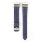 For Fitbit Charge 2 Cowboy Texture Leather Watch Band(Dark Blue) - 1