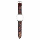 For Fitbit Blaze Retro Flowers Series Leather Watch Band(Green Flowers) - 1