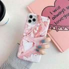 For iPhone 12 / 12 Pro Marble Pattern TPU Protective Case(Pink) - 1