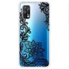 For OPPO Realme 7 Pro Colored Drawing Clear TPU Cover Protective Cases(Black Rose) - 1