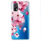 For OPPO Realme 7 Pro Colored Drawing Clear TPU Cover Protective Cases(Cherry Blossoms) - 1