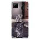 For OPPO Realme C11 Colored Drawing Clear TPU Cover Protective Cases(Reflection Cat Tiger) - 1