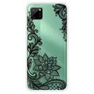 For OPPO Realme C11 Colored Drawing Clear TPU Cover Protective Cases(Black Rose) - 1