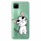 For OPPO Realme C11 Colored Drawing Clear TPU Cover Protective Cases(Tilted Head Cat) - 1