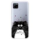 For OPPO Realme C12 Colored Drawing Clear TPU Cover Protective Cases(Black And White Rat) - 1