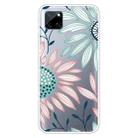 For OPPO Realme C12 Colored Drawing Clear TPU Cover Protective Cases(Pink Green Flower) - 1