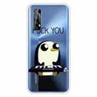 For OPPO Realme 7 Colored Drawing Clear TPU Cover Protective Cases(Penguin) - 1