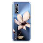 For OPPO Realme 7 Colored Drawing Clear TPU Cover Protective Cases(A Lotus) - 1