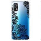 For OPPO Realme X7 Colored Drawing Clear TPU Cover Protective Cases(Black Rose) - 1