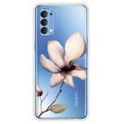 For OPPO Reno4 Colored Drawing Clear TPU Cover Protective Cases(A Lotus) - 1