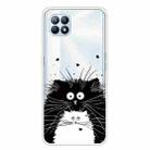 For OPPO Reno4 SE Colored Drawing Clear TPU Cover Protective Cases(Black And White Rat) - 1