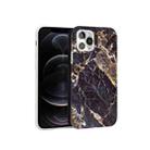 For iPhone 12 / 12 Pro Glossy Marble Pattern TPU Protective Case(Brown) - 1