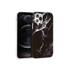 Glossy Marble Pattern TPU Protective Case For iPhone 12 / 12 Pro(Black) - 1