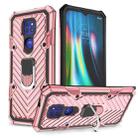 For Motorola Moto G9 Play Cool Armor PC + TPU Shockproof Case with 360 Degree Rotation Ring Holder(Rose Gold) - 1