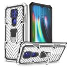 For Motorola Moto G9 Play Cool Armor PC + TPU Shockproof Case with 360 Degree Rotation Ring Holder(Silver) - 1