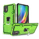 For Motorola Moto G9 Plus Cool Armor PC + TPU Shockproof Case with 360 Degree Rotation Ring Holder(Green) - 1