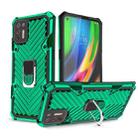 For Motorola Moto G9 Plus Cool Armor PC + TPU Shockproof Case with 360 Degree Rotation Ring Holder(Dark Green) - 1