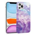 For iPhone 11 Glossy Marble Pattern TPU Protective Case (Purple) - 1