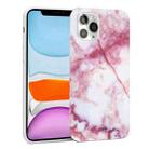 For iPhone 11 Glossy Marble Pattern TPU Protective Case (Pink White) - 1