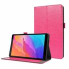 For Huawei MatePad T8 Crazy Horse Texture Horizontal Flip Leather Case with 2-folding Holder & Card Slot(Rose Red) - 1