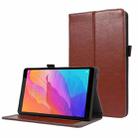 For Huawei MatePad T8 Crazy Horse Texture Horizontal Flip Leather Case with 2-folding Holder & Card Slot(Brown) - 1