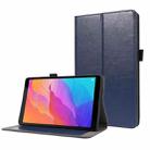 For Huawei MatePad T8 Crazy Horse Texture Horizontal Flip Leather Case with 2-folding Holder & Card Slot(Dark Blue) - 1