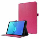 For Huawei Honor Pad X6 Crazy Horse Texture Horizontal Flip Leather Case with 2-folding Holder & Card Slot(Rose Red) - 1