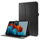 For Samsung Galaxy Tab S8+ / Tab S8 Plus /  Tab S7 FE / Tab S7+ / T970 Crazy Horse Texture Horizontal Flip Leather Case with 2-folding Holder & Card Slot(Black) - 1